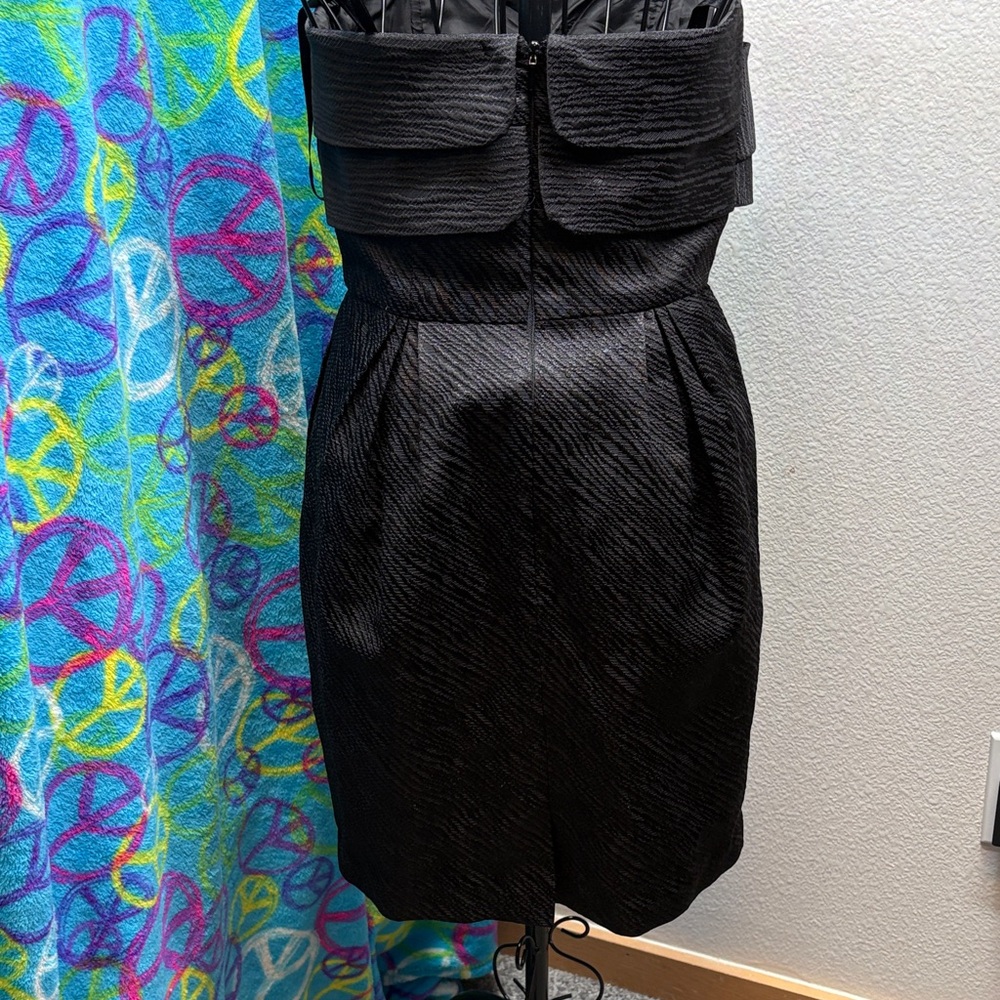 Bcbgeneration Black Strapless Bow Front Textured … - image 5